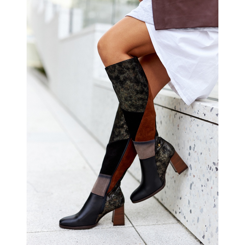 Botas Maciejka Marrom Com Zíper 05240-02 preto 2