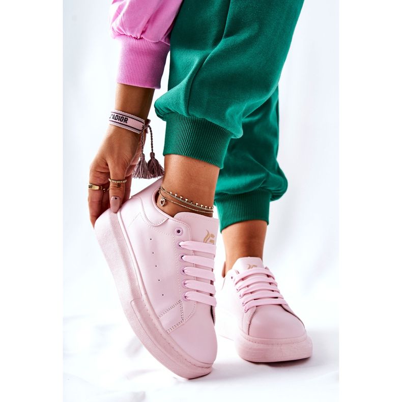 Calçados esportivos de couro na plataforma Pink Lemmy rosa 2