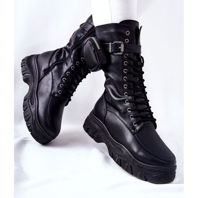 Botas com plataforma preta Issanti com rim preto 2