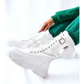 Botas com plataforma Issanti brancas com rim branco 1