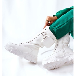 Botas com plataforma Issanti brancas com rim branco 2