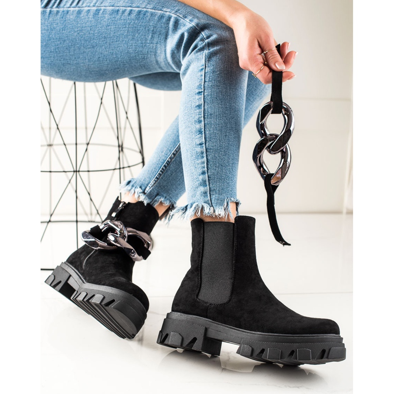 Botas de camurça na plataforma S. Barski preto 1