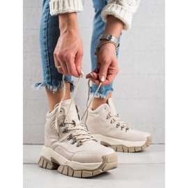 Botas femininas Big Star II274331 bege 2