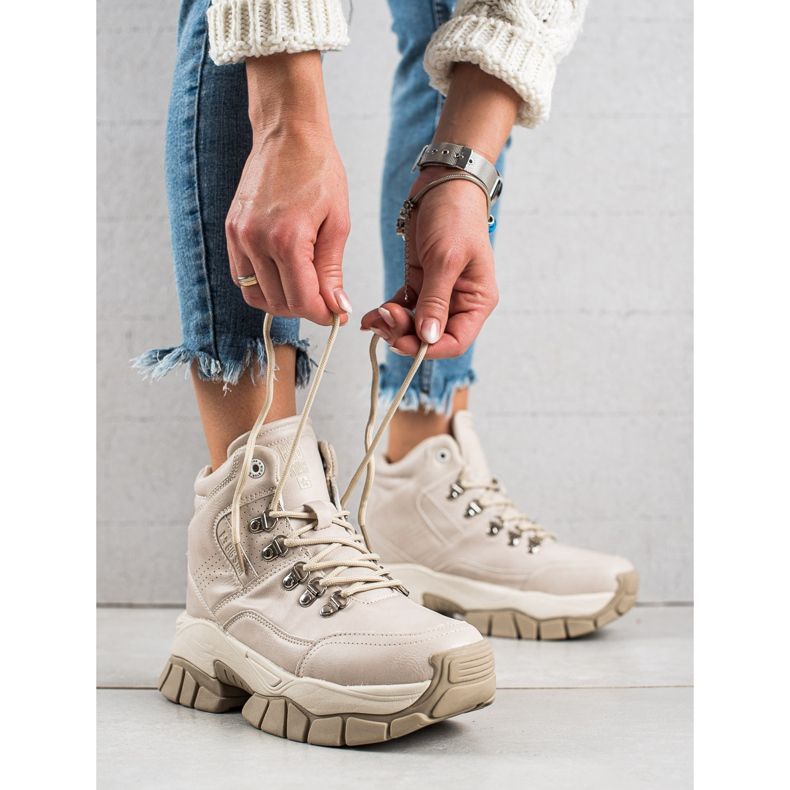 Botas femininas Big Star II274331 bege 2