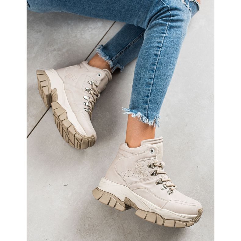 Botas femininas Big Star II274331 bege 1