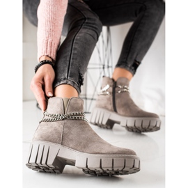 Goodin Botas na plataforma com corrente bege 2