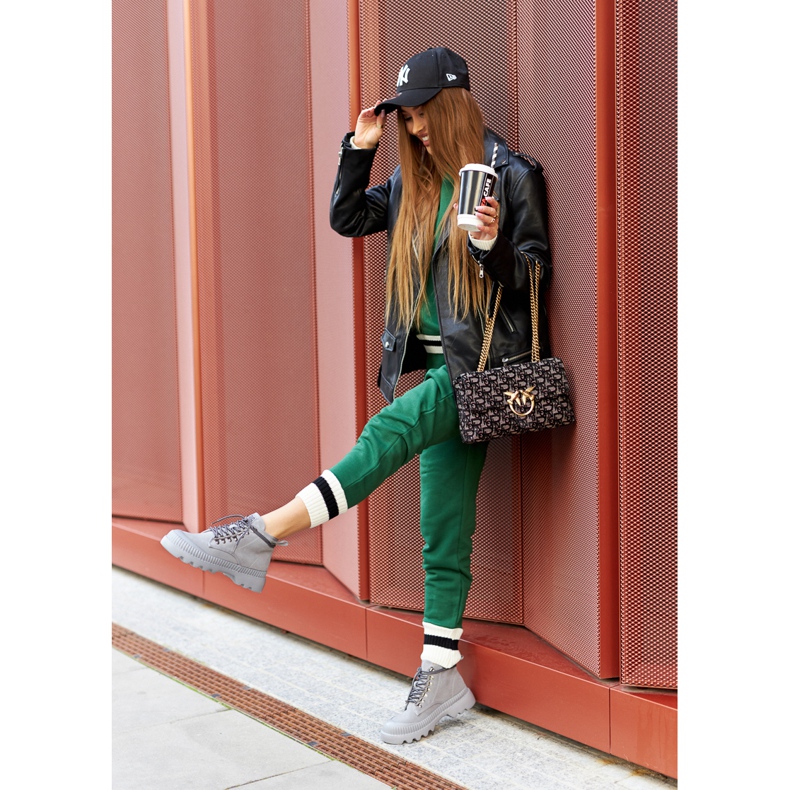 Botas de couro Big Star II274365 cinza 2