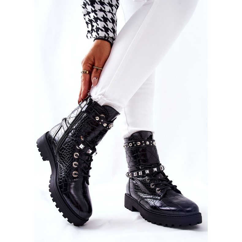 PG1 Trabalhadores com botas aquecidas Nephele Negra com tachas preto 2