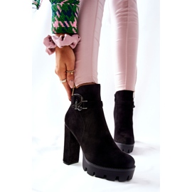 Botas de camurça com salto alto Black Dianne preto 2