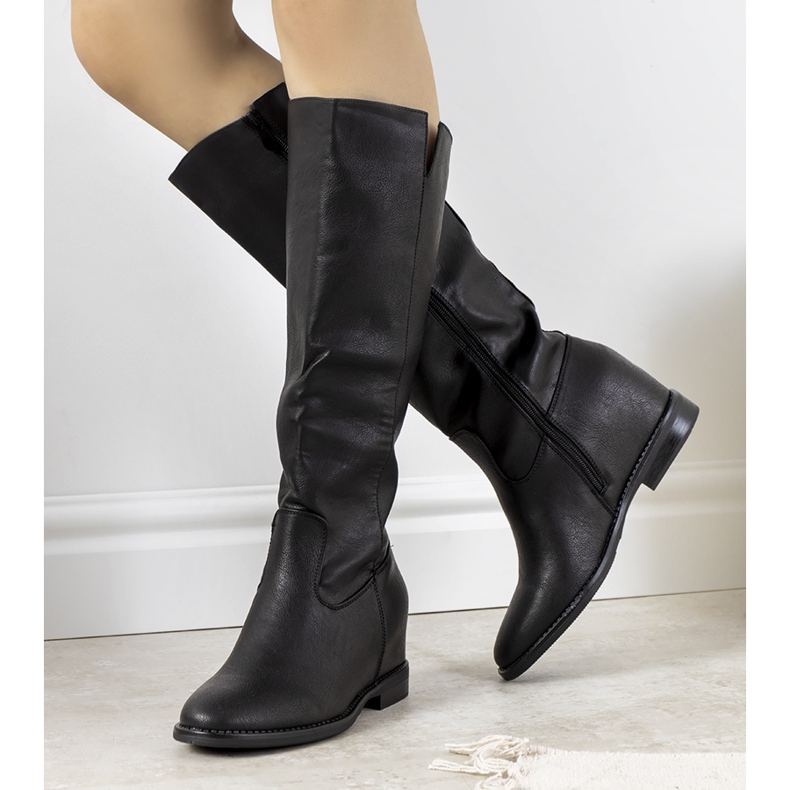 Botas pretas na cunha Rosamonde preto 2