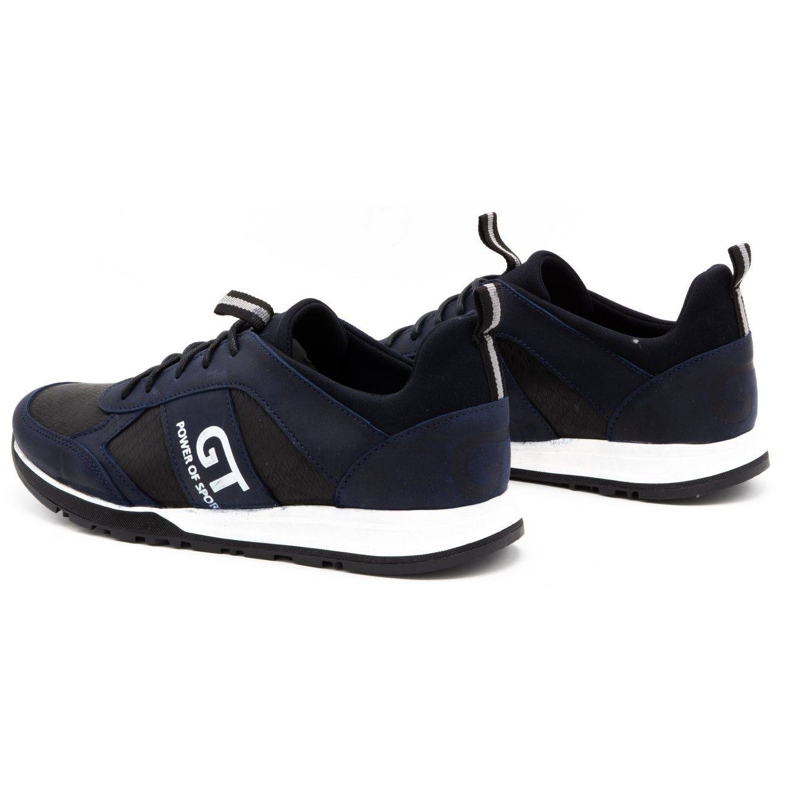 Polbut Sapatos casuais esportivos masculinos de couro 2111PLB, azul marinho 5