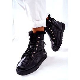 POTOCKI Botas de neve altas com isolamento de pele, Black Sneezy preto 1