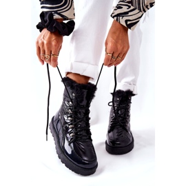 POTOCKI Botas de neve altas com isolamento de pele, Black Sneezy preto 4