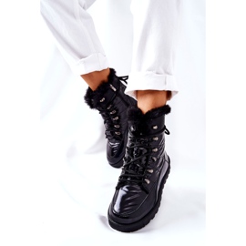 POTOCKI Botas de neve altas com isolamento de pele, Black Sneezy preto 5