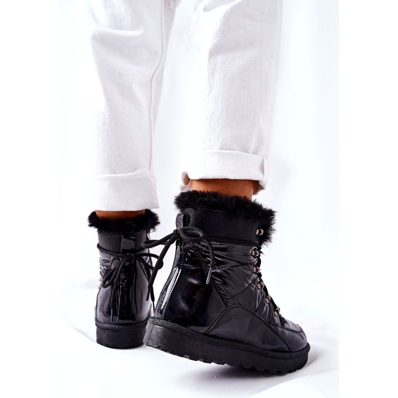 POTOCKI Botas de neve altas com isolamento de pele, Black Sneezy preto 6