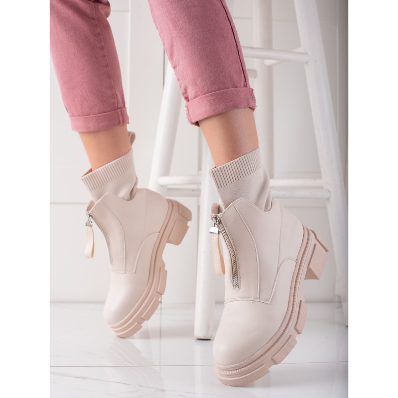 Bestelle Trabalhadores deslizantes com um zíper bege 1