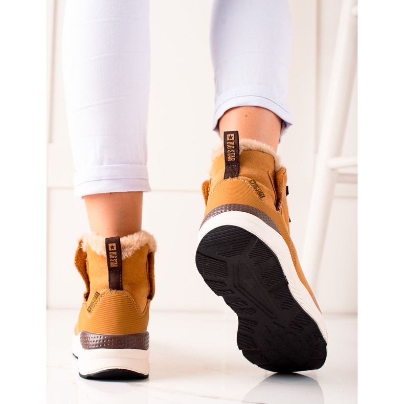 Botas de neve femininas Big Star II274262 marrom amarelo 1