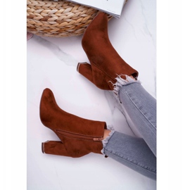 Botas femininas de salto alto camelo marrom 4