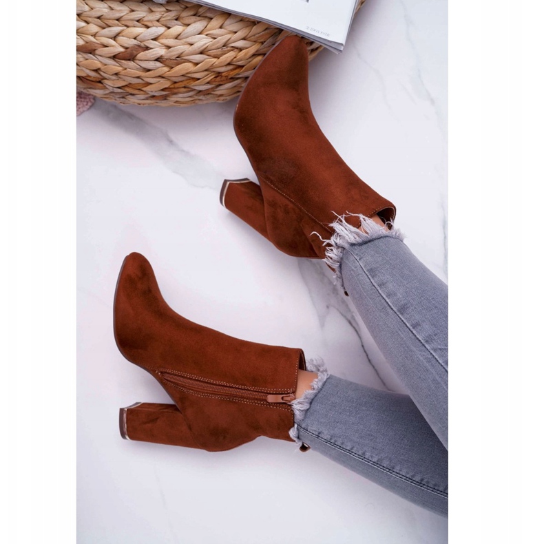 Botas femininas de salto alto camelo marrom 4