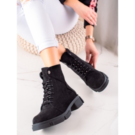 Goodin Botas de camurça com cadarço preto 1