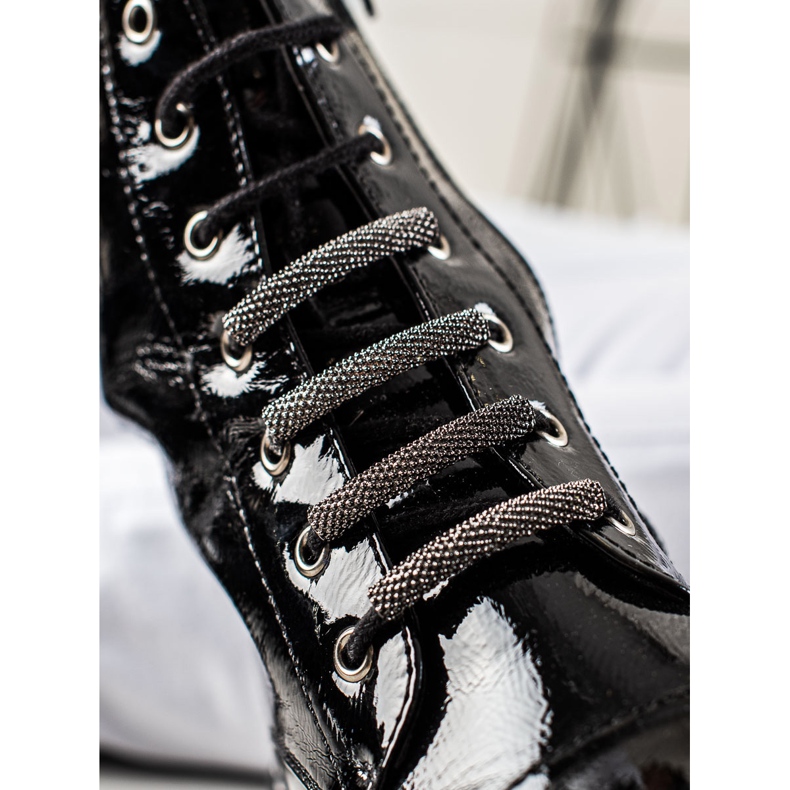 Botas lacadas da moda preto 2