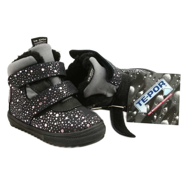 Botas impermeáveis ​​rosa rosa TE-POR Mazurek 1360 cinza 6