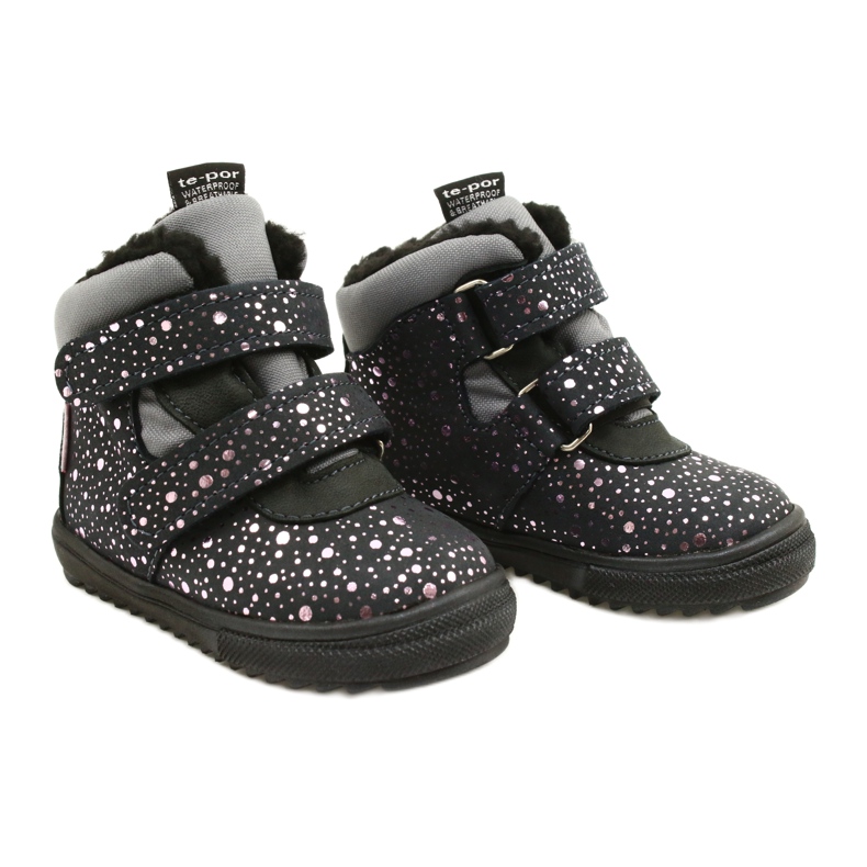 Botas impermeáveis ​​rosa rosa TE-POR Mazurek 1360 cinza 5