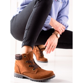 TRENDI Botas caçamba de camurça marrom 1