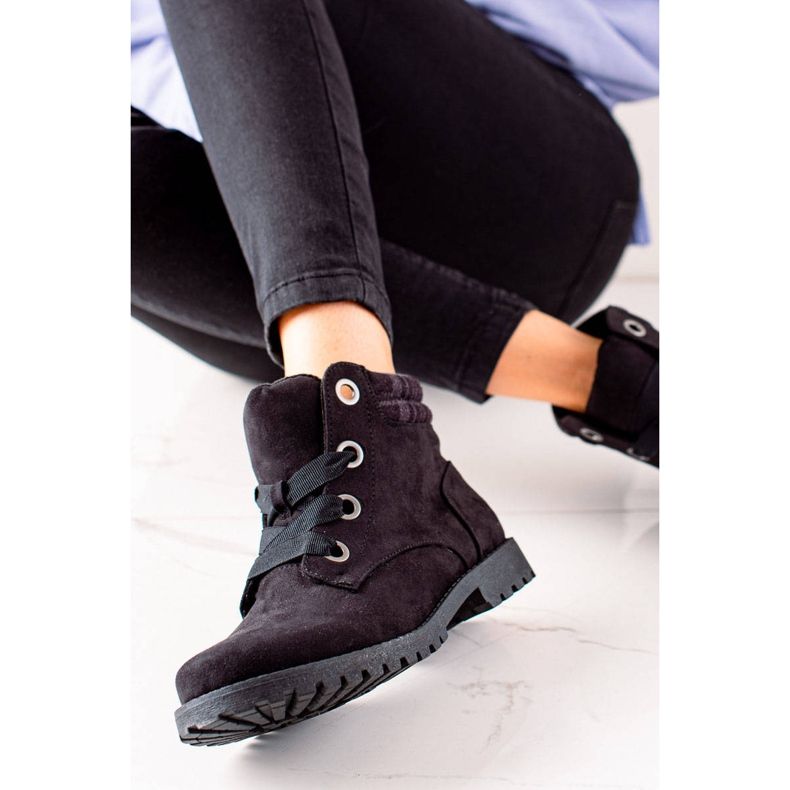 TRENDI Botas caçamba de camurça preto 1 TRENDI Botas caçamba de camurça preto 1