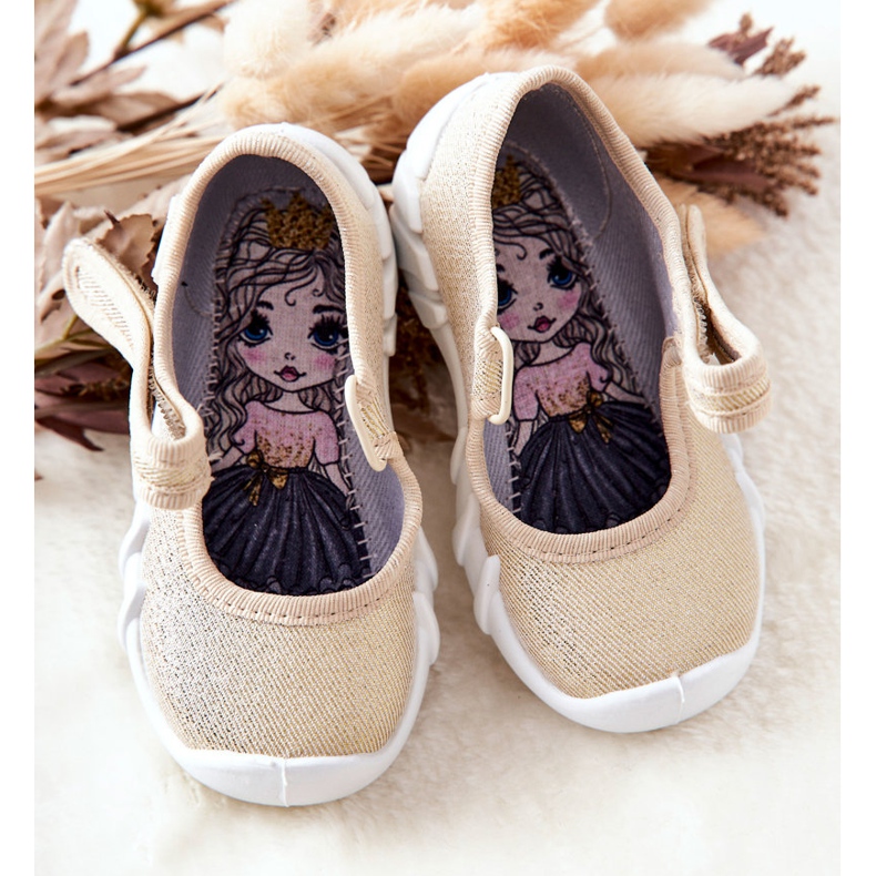 BEFADO S.A. Chinelos Inblu Shiny 109P224 Gold Ballerina 1