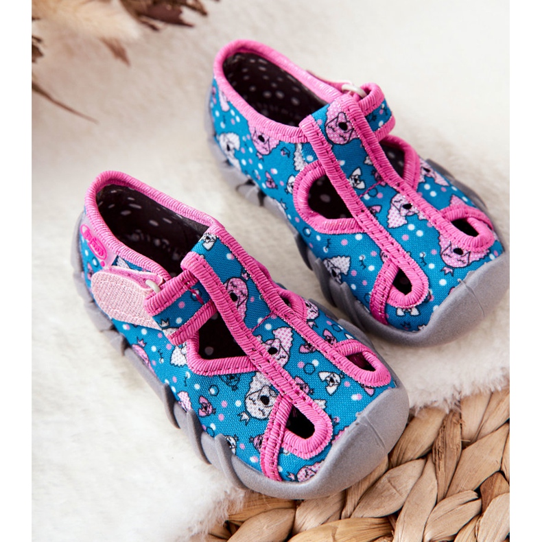 BEFADO S.A. Chinelos Inblu Com Velcro 190P100 Azul-Rosa 1