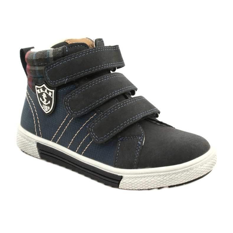 Sapatos esportivos isolados com pele American Club GC24 / 21 Azul marinho 1