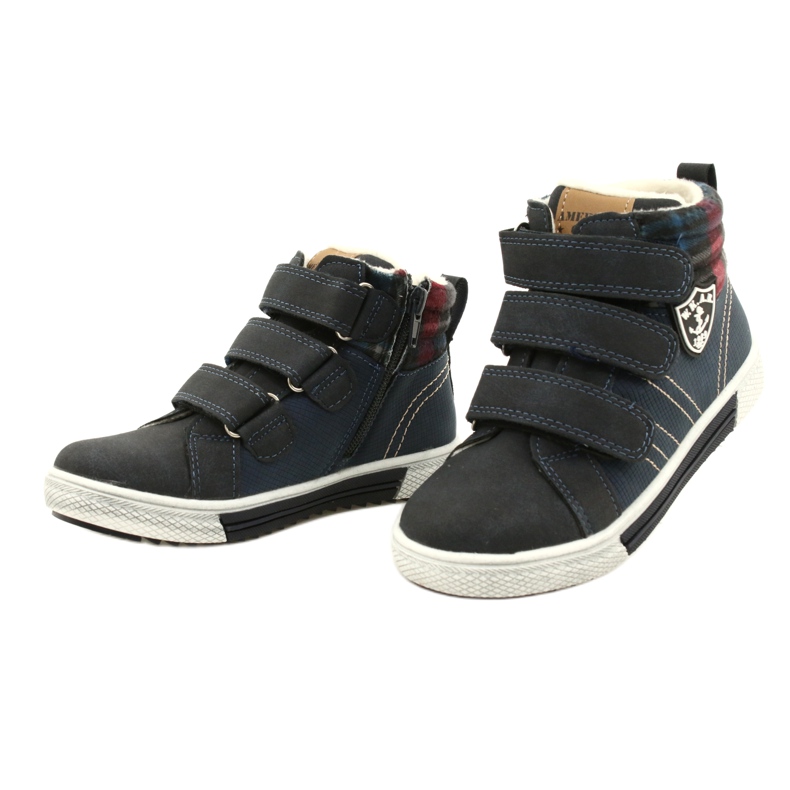 Sapatos esportivos isolados com pele American Club GC24 / 21 Azul marinho 3