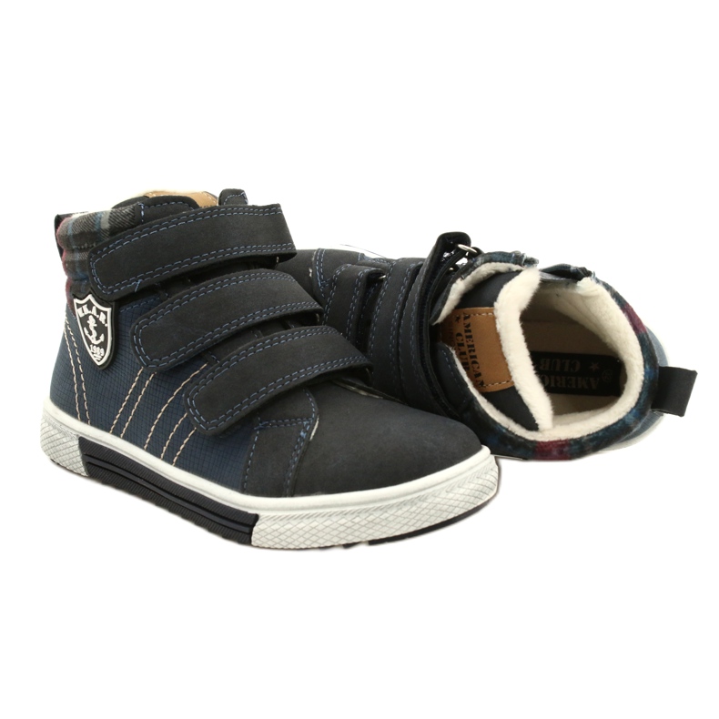 Sapatos esportivos isolados com pele American Club GC24 / 21 Azul marinho 6