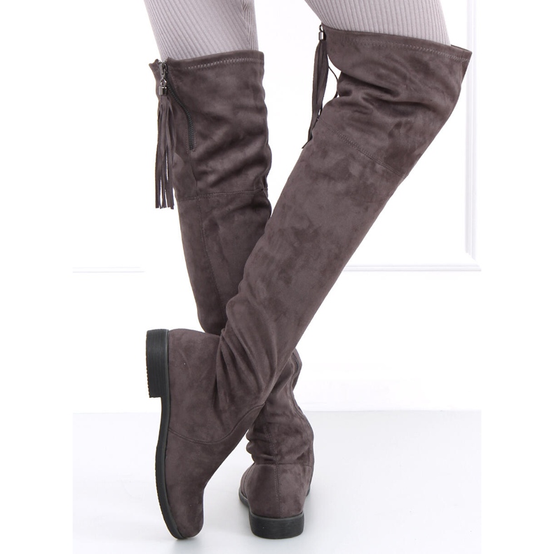 Botas Toum Grey acima do joelho cinza 1 Botas Toum Grey acima do joelho cinza 1
