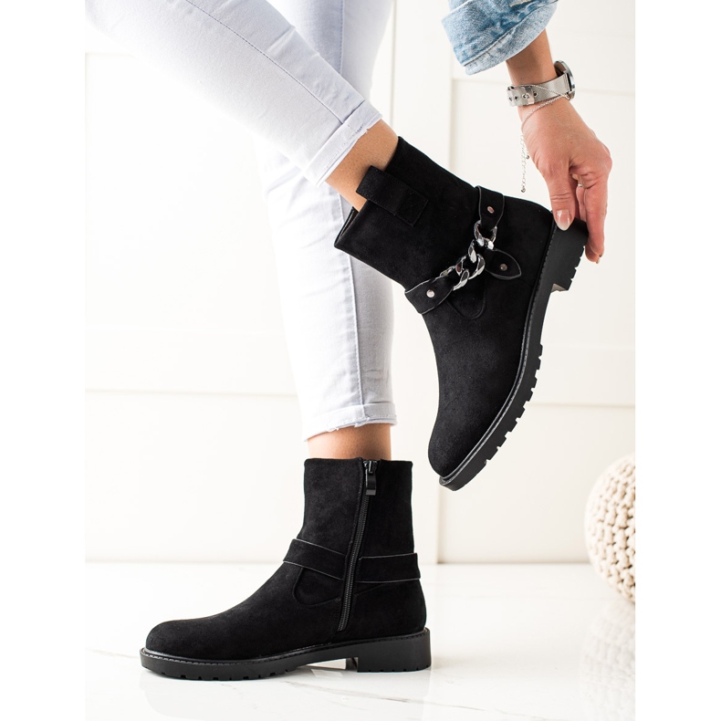 Trabalhadores de camurça clássicos preto 1