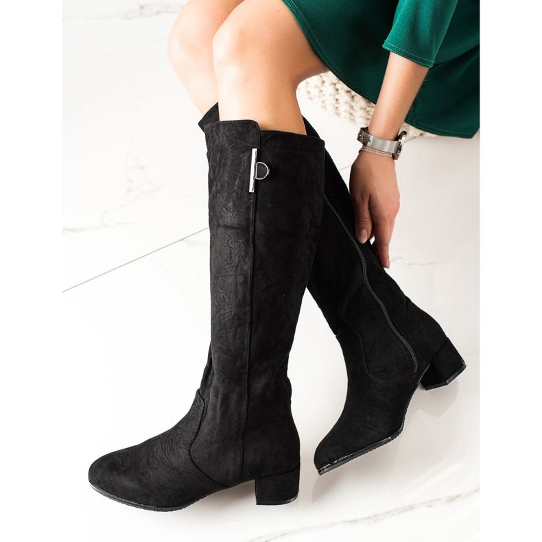 TRENDI Botas pretas confortáveis preto 1