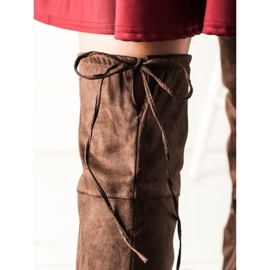 TRENDI Botas confortáveis sobre o joelho castanho 1 TRENDI Botas confortáveis sobre o joelho castanho 1