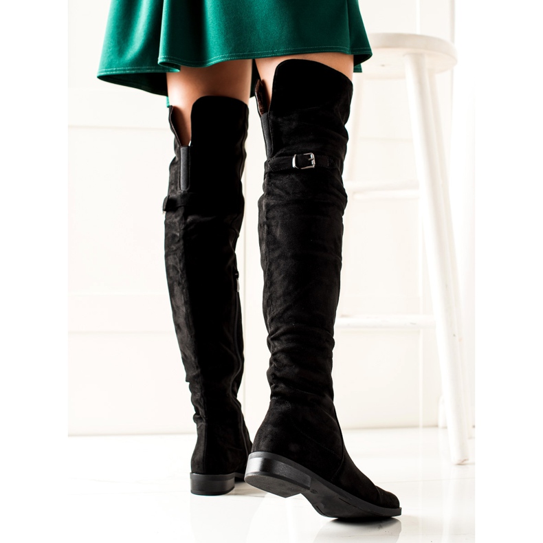 W. Potocki Botas com um potocki enrolável preto 1