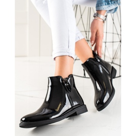 TRENDI Botas clássicas lacadas preto 2