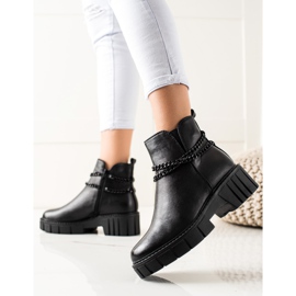 Goodin Botas na plataforma com corrente preto 2