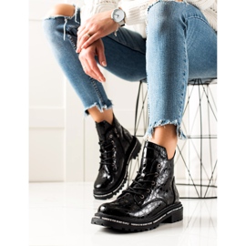 Filippo botas de moda de couro preto 1