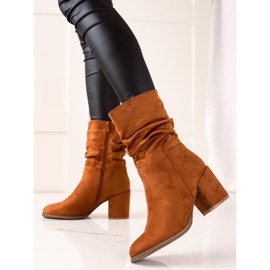 Evento Botas de cano altas elegantes castanho 1