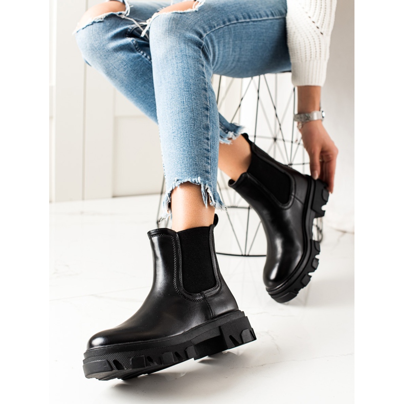 Seastar Botas elegantes da Chelsea na plataforma preto 1