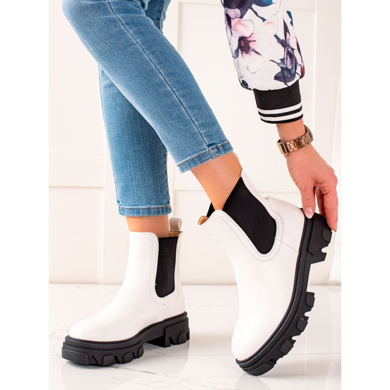 Seastar Botas elegantes da Chelsea na plataforma branco 2