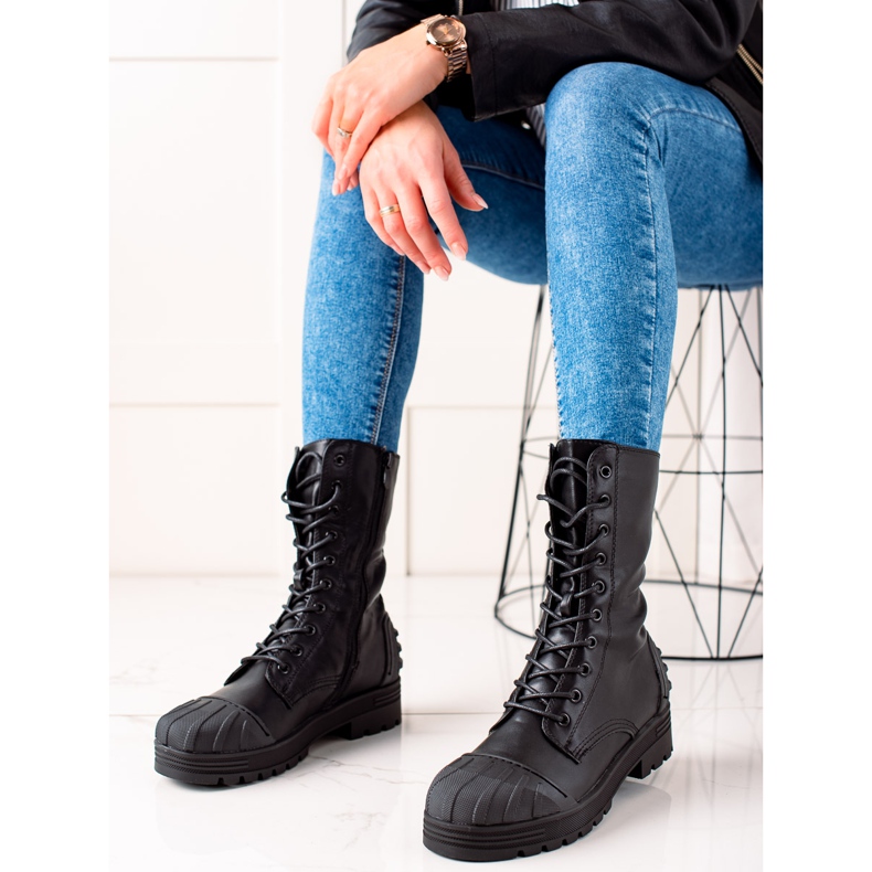 Seastar Botas altas com cadarço preto 2