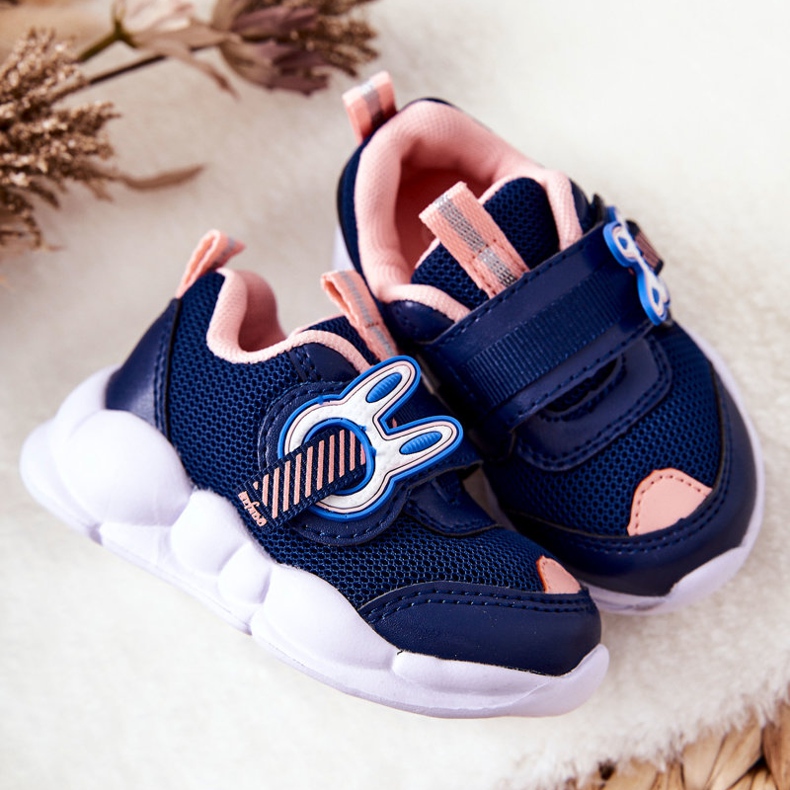 BEFADO S.A. Calçados infantis esportivos com velcro Befado 516P090 azul marinho-rosa 2