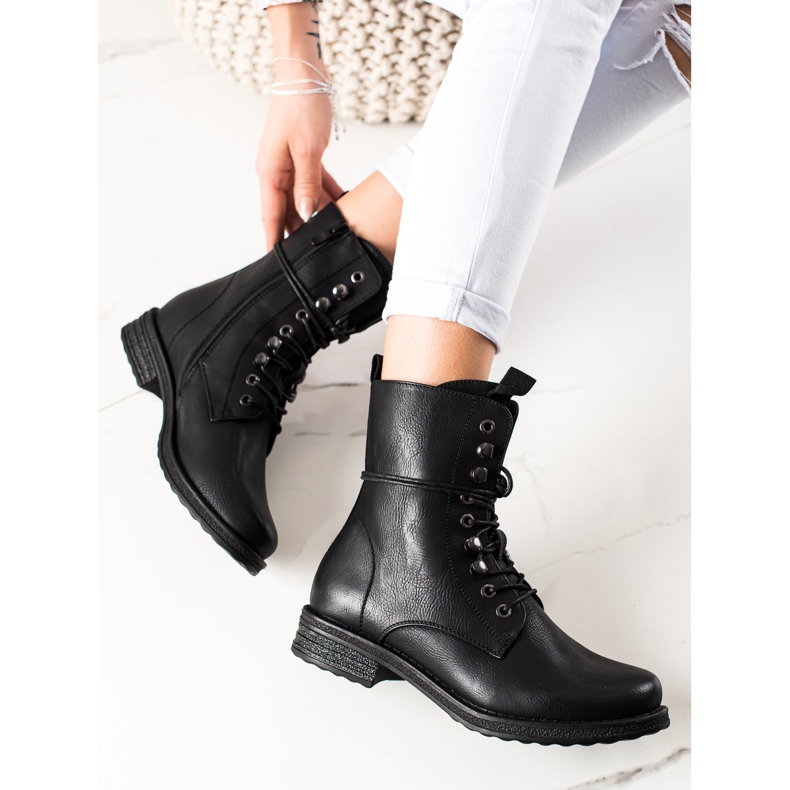 Super Mode Botas clássicas de amarrar preto 1 Super Mode Botas clássicas de amarrar preto 1