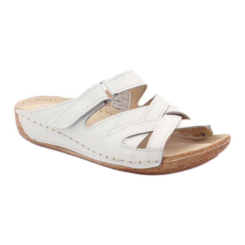 Sapatos femininos de couro Gregors 647 branco 1