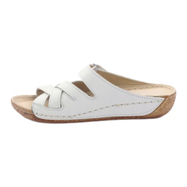 Sapatos femininos de couro Gregors 647 branco 2